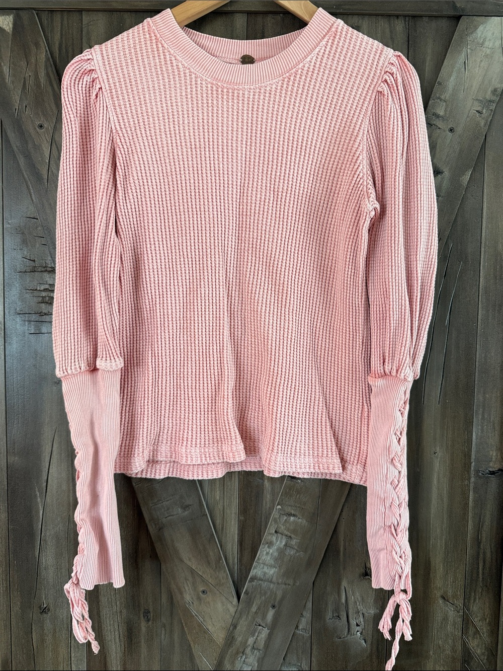Free people pink tie sleeve top